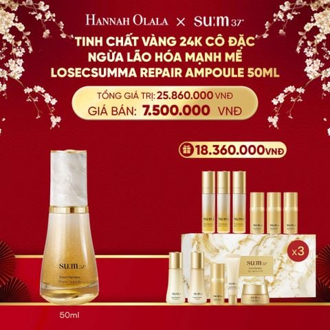  DEAL 35: TINH CHẤT VÀNG 24K CÔ ĐẶC NGỪA LÃO HÓA MẠNH MẼ SU:M37 LOSECSUMMA REPAIR AMPOULE 50ML 