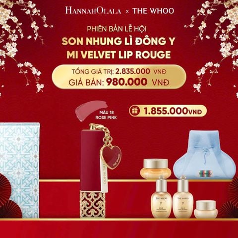  DEAL 04: PHIÊN BẢN LỄ HỘI - SON NHUNG LÌ ĐÔNG Y THE HISTORY OF WHOO GONGJINHYANG MI VELVET LIP ROUGE 3.5G - MÀU 18 ROSE PINK 