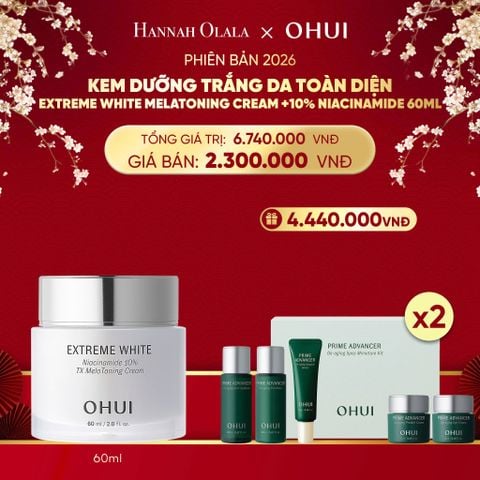  A576_DEAL 49: PHIÊN BẢN 2026 - KEM DƯỠNG TRẮNG DA TOÀN DIỆN OHUI EXTREME WHITE MELATONING CREAM +10% NIACINAMIDE 60ML 