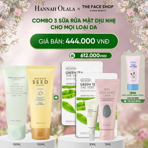  DEAL 6: COMBO 3 SỮA RỬA MẶT DỊU NHẸ CHO MỌI LOẠI DA 