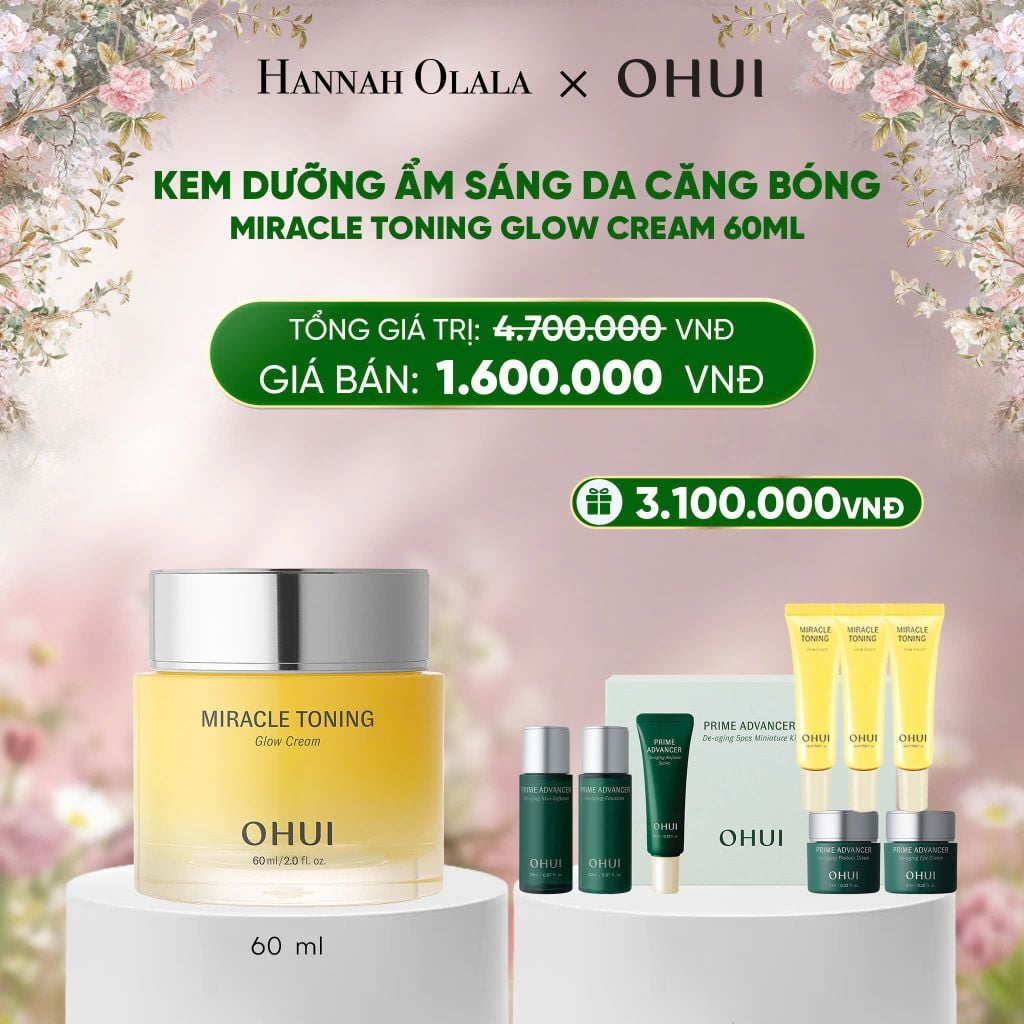  DEAL 45: KEM DƯỠNG ẨM SÁNG DA CĂNG BÓNG OHUI MIRACLE TONING GLOW CREAM 60ML 