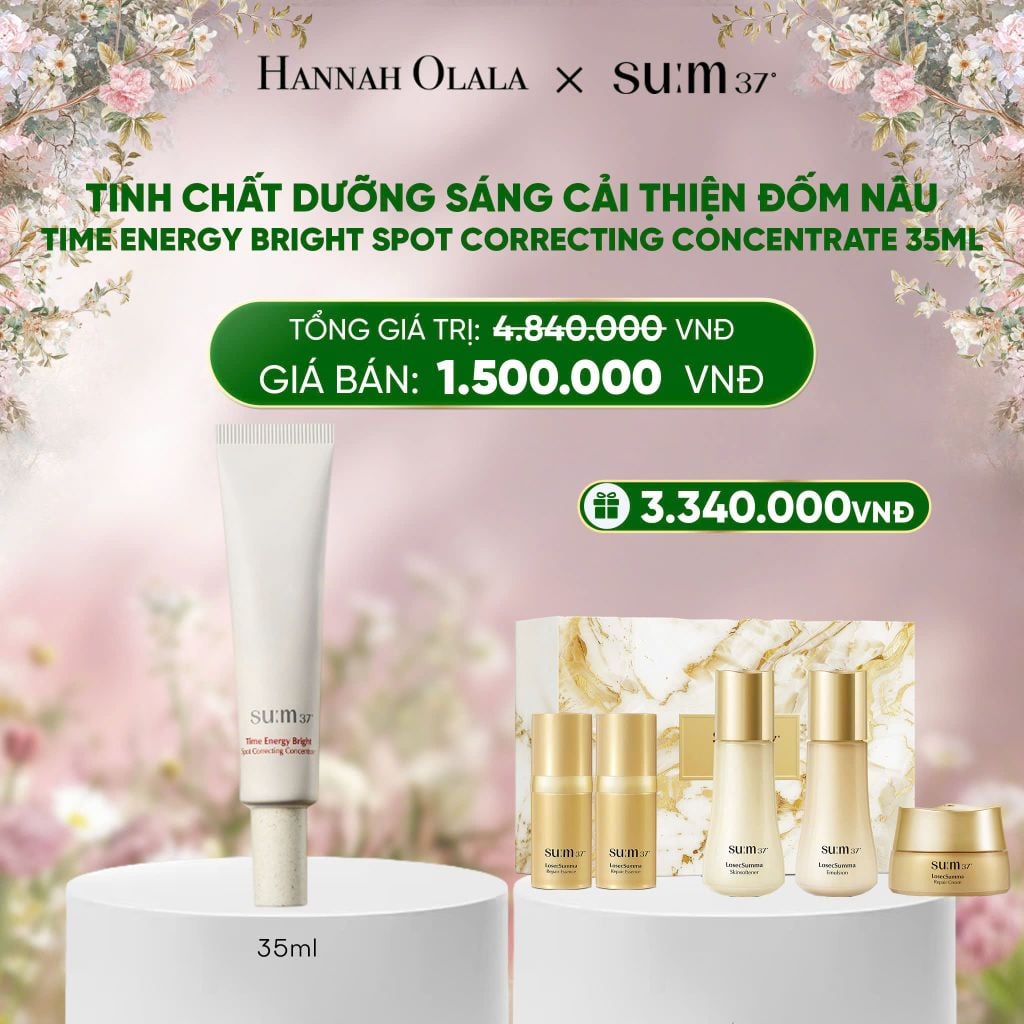  DEAL 31: TINH CHẤT DƯỠNG SÁNG CẢI THIỆN ĐỐM NÂU SU:M37 TIME ENERGY BRIGHT SPOT CORRECTING CONCENTRATE 35ML 