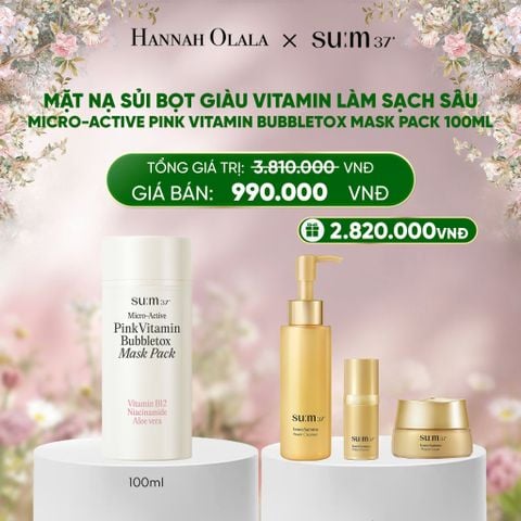  DEAL 30: MẶT NẠ SỦI BỌT GIÀU VITAMIN LÀM SẠCH SÂU SU:M37 MICRO-ACTIVE PINK VITAMIN BUBBLETOX MASK PACK 100ML 