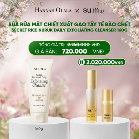  DEAL 38: SỮA RỬA MẶT CHIẾT XUẤT GẠO TẨY TẾ BÀO CHẾT SU:M37 SECRET RICE NURUK DAILY EXFOLIATING CLEANSER 160G 
