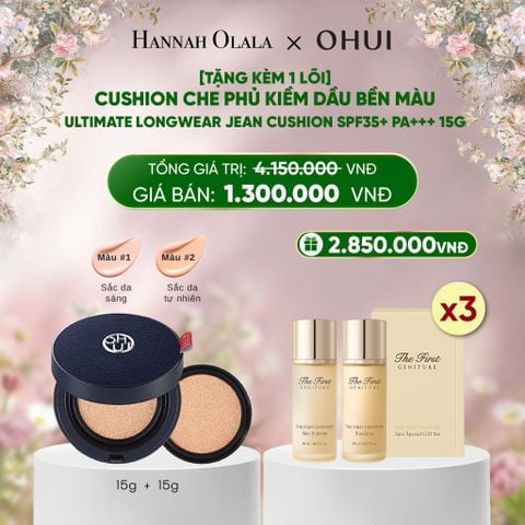  DEAL 41: [TẶNG KÈM 1 LÕI] CUSHION CHE PHỦ KIỀM DẦU BỀN MÀU OHUI ULTIMATE LONGWEAR JEAN CUSHION SPF35+ PA+++ 15G 