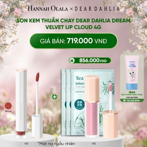 E1295_DEAL 2: SON KEM THUẦN CHAY DEAR DAHLIA DREAM VELVET LIP CLOUD 4G 