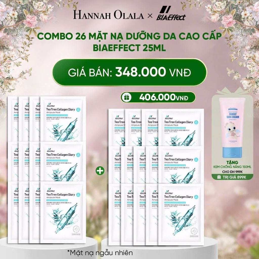  E1444_DEAL 1: COMBO 26 MẶT NẠ DƯỠNG DA CAO CẤP BIAEFFECT 25ML 