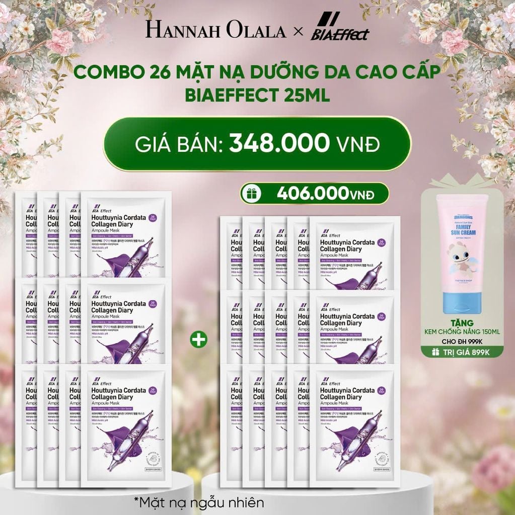  E1444_DEAL 1: COMBO 26 MẶT NẠ DƯỠNG DA CAO CẤP BIAEFFECT 25ML 