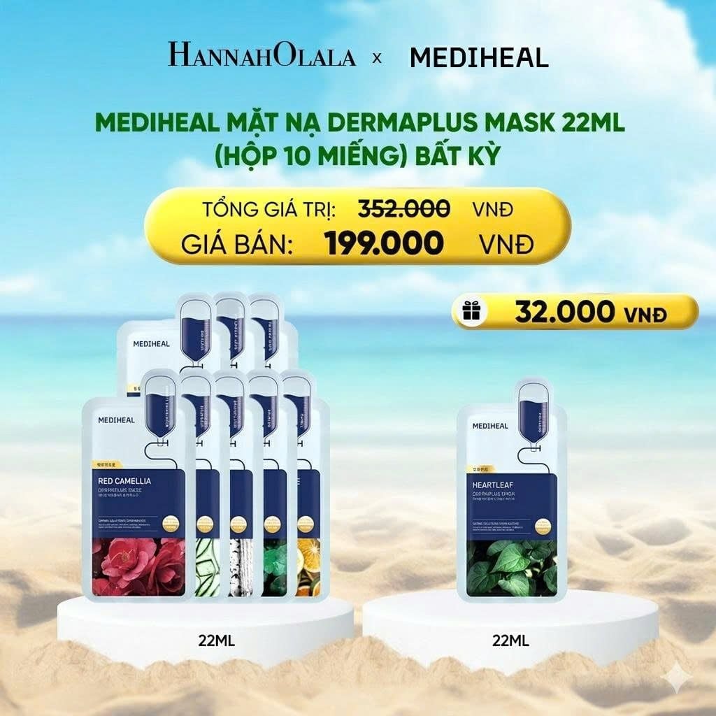  MEDIHEAL MẶT NẠ DERMAPLUS MASK 22ML (HỘP 10 MIẾNG) BẤT KỲ 