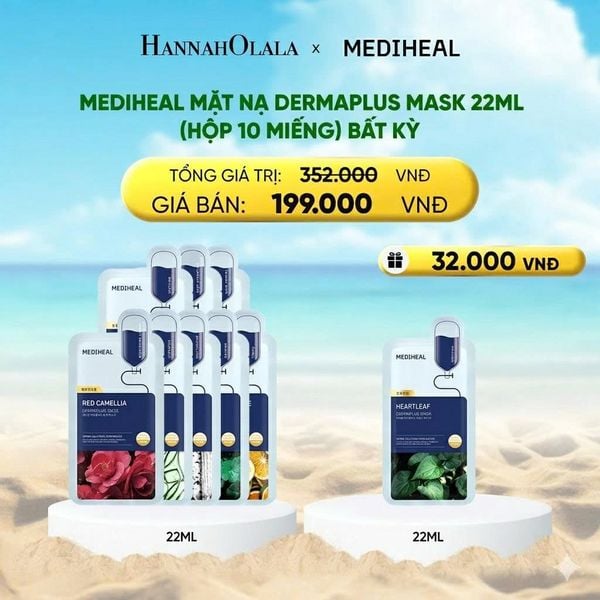  A1945_DEAL 3 : MEDIHEAL MẶT NẠ DERMAPLUS MASK 22ML (HỘP 10 MIẾNG) BẤT KỲ 