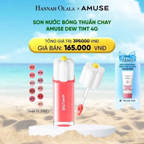  A1780_DEAL 2: SON NƯỚC BÓNG THUẦN CHAY AMUSE DEW TINT 4G  [DATE THÁNG 02.2027] 