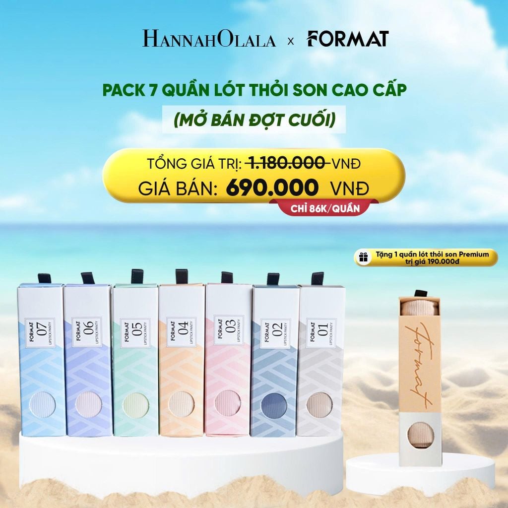  PACK 7 QUẦN LÓT THỎI SON SIÊU MÁT MỊN FORMAT 