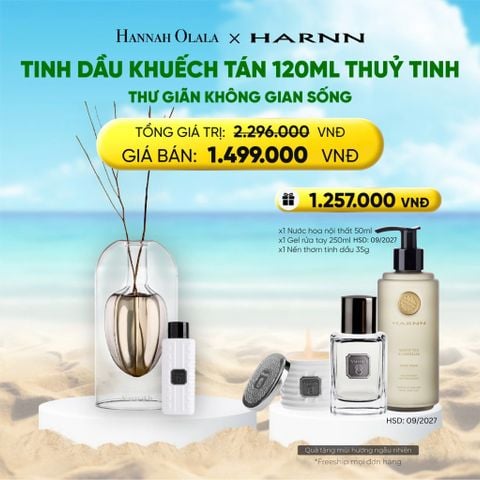  TINH DẦU KHUẾCH TÁN 120ML THUỶ TINH HƯƠNG THIÊN NHIÊN THƯ GIÃN KHÔNG GIAN SỐNG 