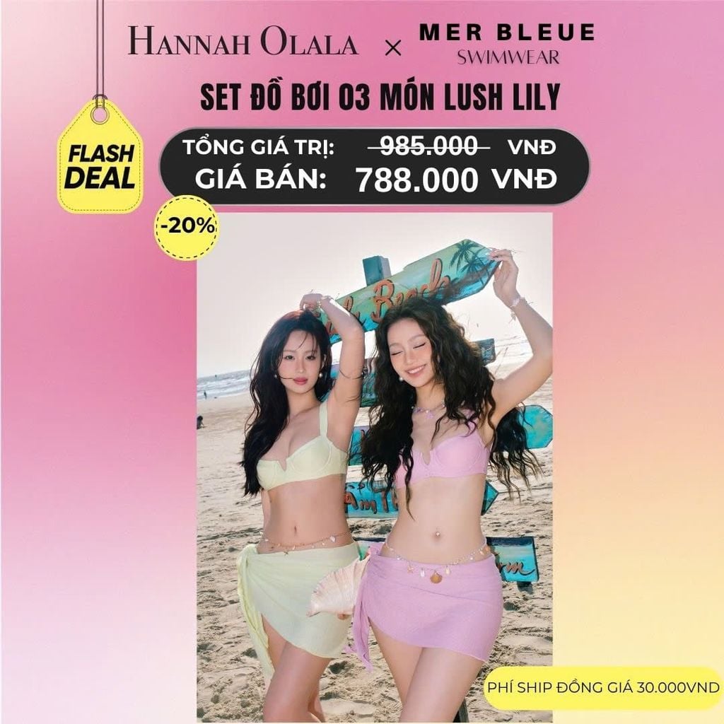  SET ĐỒ BƠI 3 MÓN LUSH LILY_A1073 