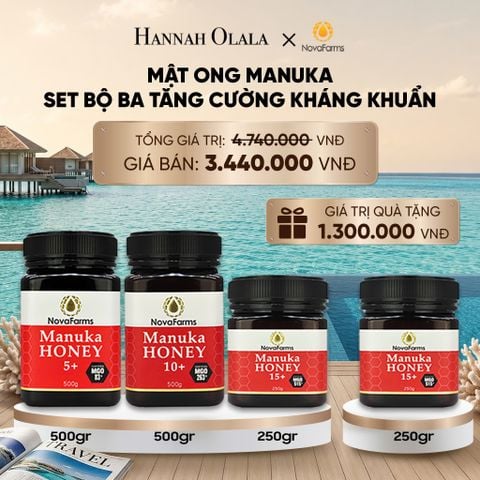  MẬT ONG MANUKA NOVAFARM – SET BỘ BA TĂNG CƯỜNG KHÁNG KHUẨN_ D667 