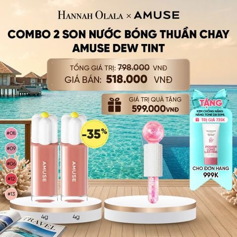  COMBO 2 SON NƯỚC BÓNG THUẦN CHAY AMUSE DEW TINT 4G_ D668 