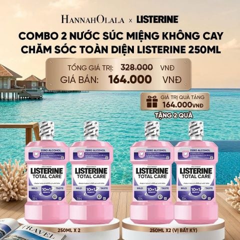  MUA 2 TẶNG 2 NƯỚC SÚC MIỆNG CHĂM SÓC TOÀN DIỆN KHÔNG CAY LISTERINE TOTAL CARE ZERO 250ML_ D68 