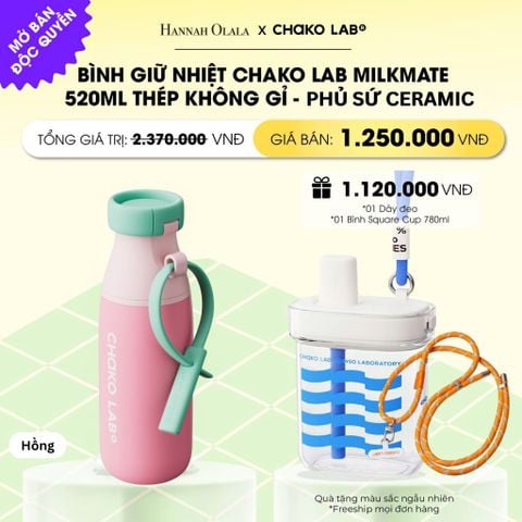  [FLASH DEAL] BÌNH GIỮ NHIỆT CHAKO LAB MILKMATE 520ML THÉP KHÔNG GỈ CAO CẤP _ DEAL 7 _ A69 
