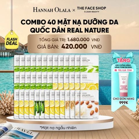  COMBO 40 MẶT NẠ DƯỠNG DA QUỐC DÂN REAL NATURE CHO MỌI LOẠI DA_D001 