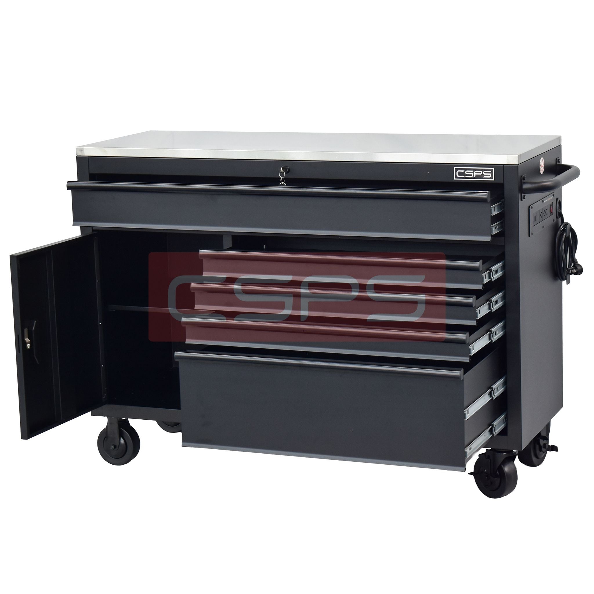  Tủ dụng cụ CSPS 132cm - 05 hộc kéo màu đen/trắng 