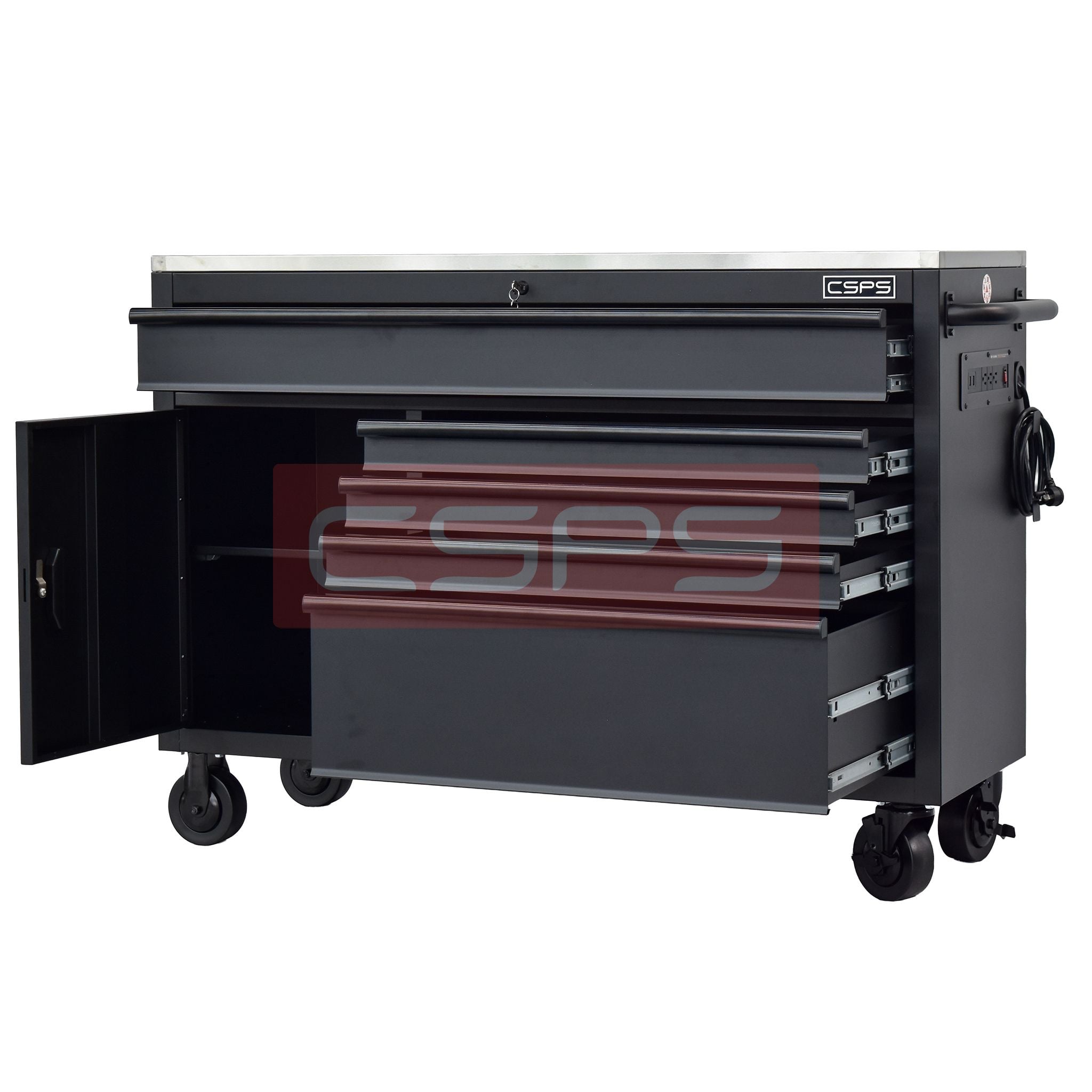  Tủ dụng cụ CSPS 132cm - 05 hộc kéo màu đen/trắng 