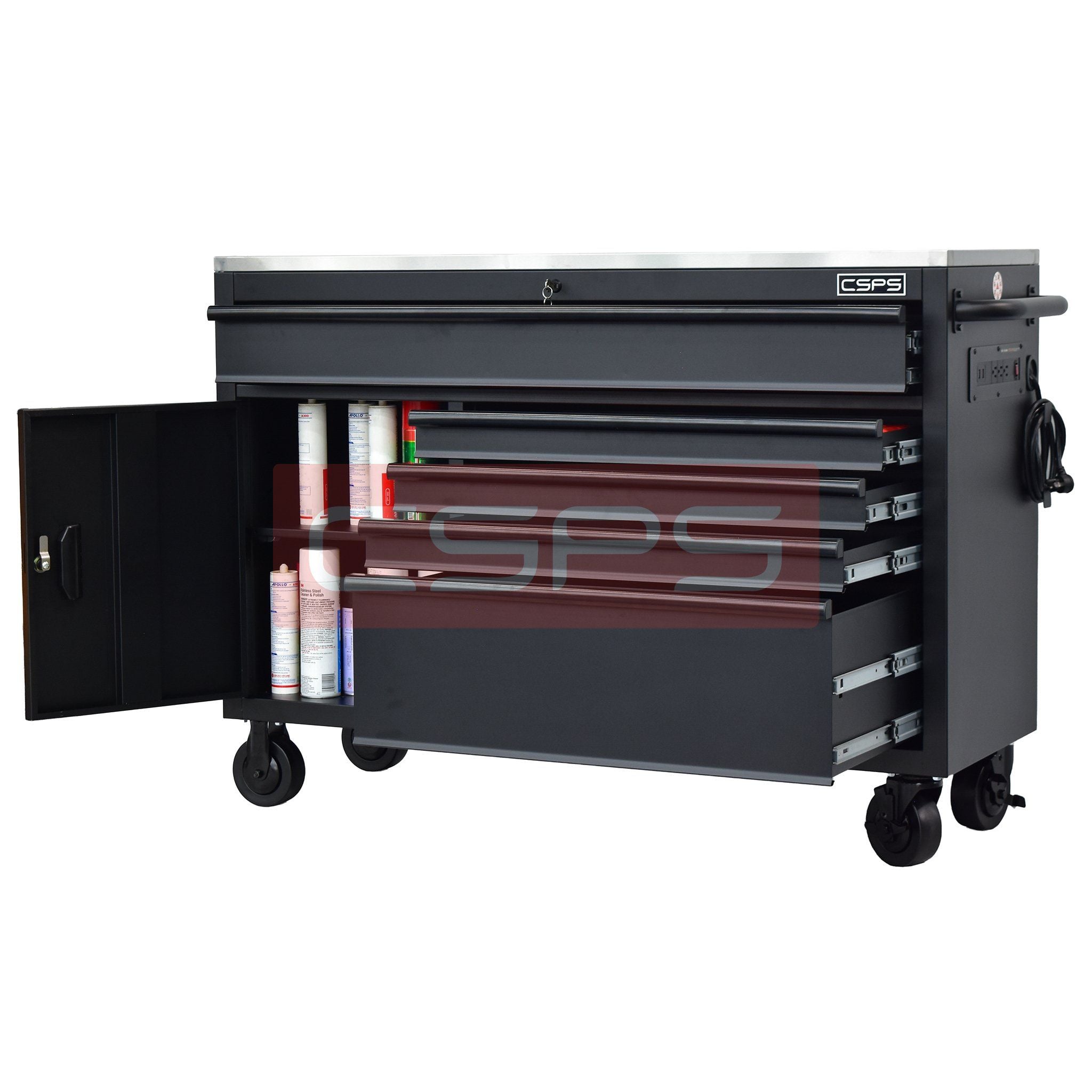  Tủ dụng cụ CSPS 132cm - 05 hộc kéo màu đen/trắng 