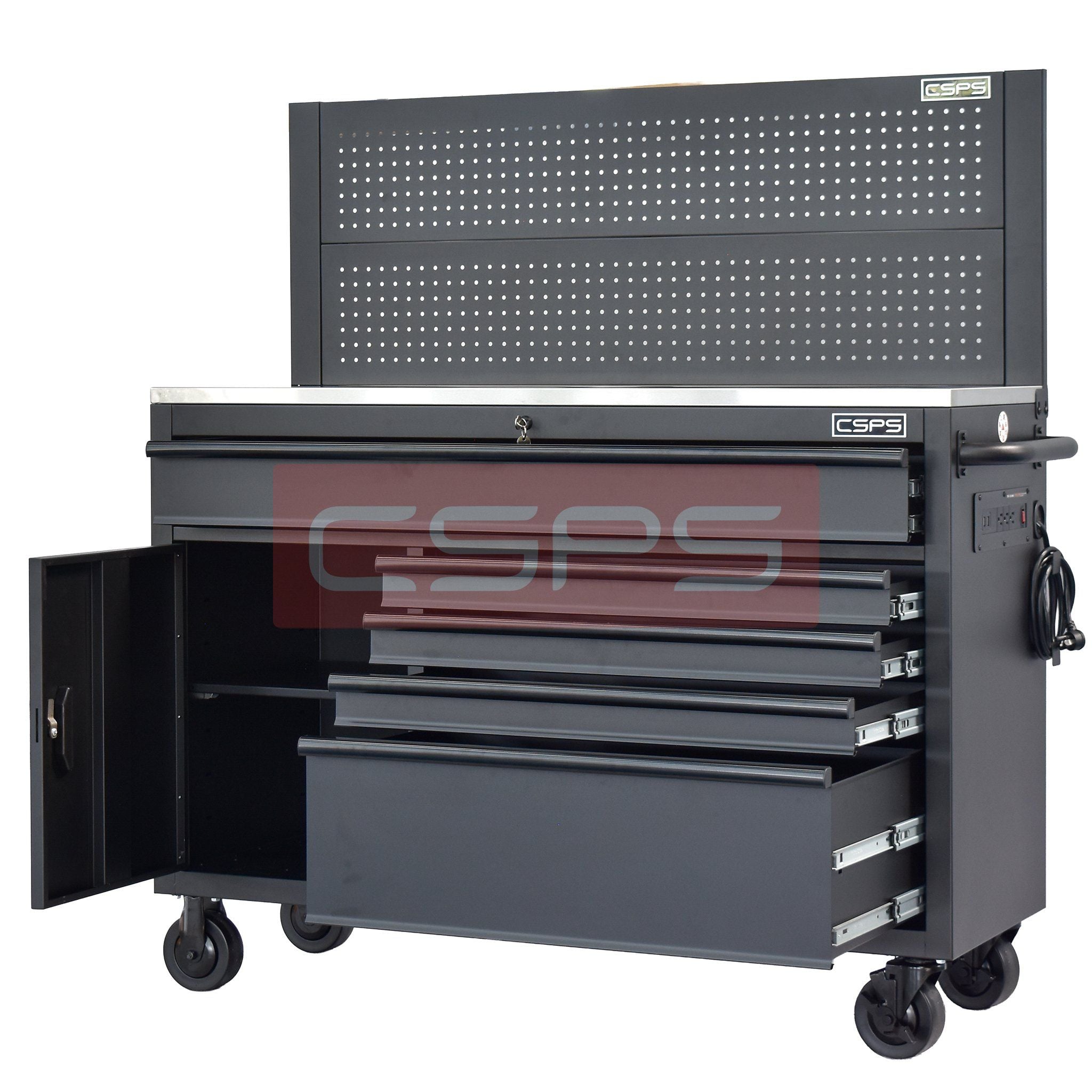  Tủ dụng cụ CSPS 132cm - 05 hộc kéo màu đen/trắng 