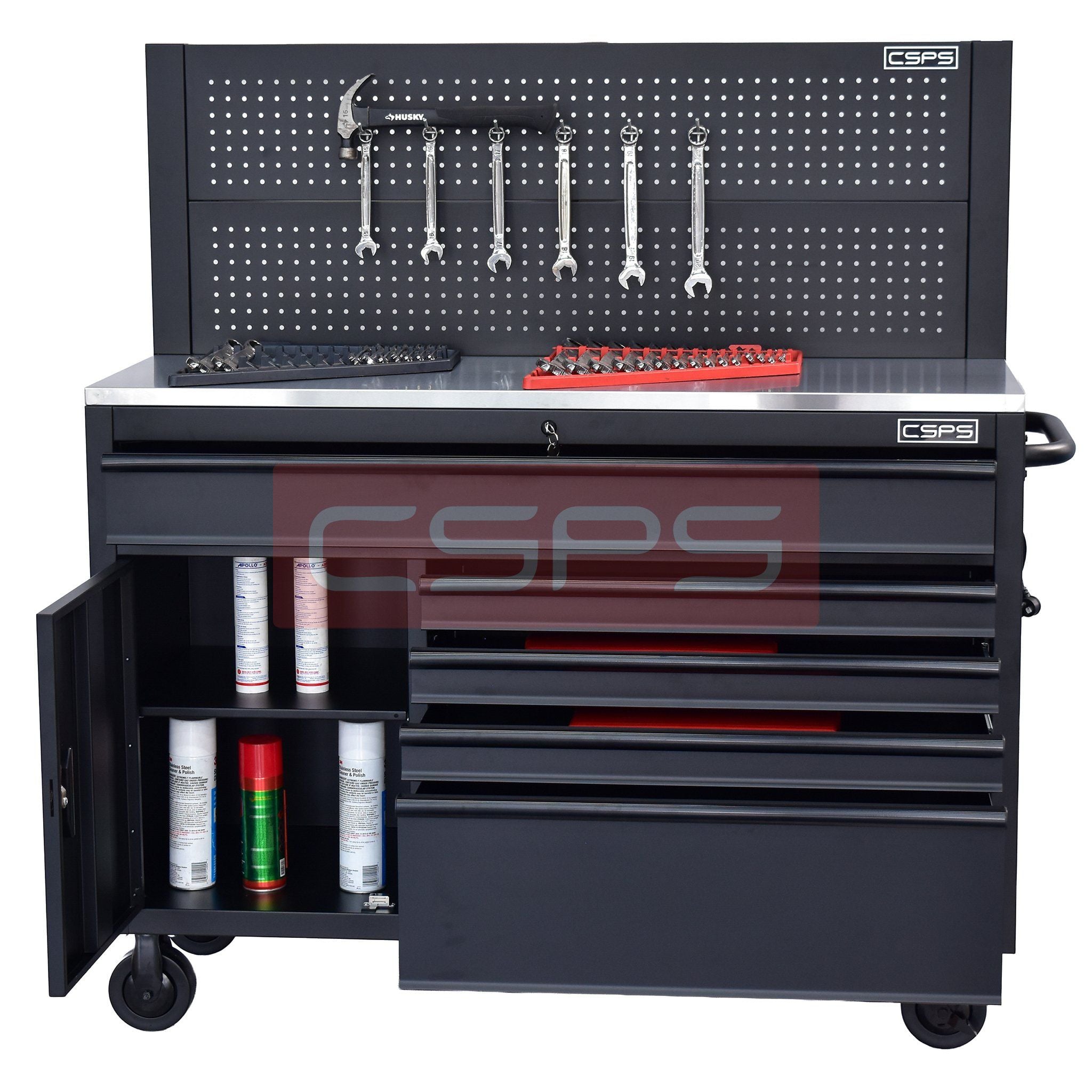  Tủ dụng cụ CSPS 132cm - 05 hộc kéo màu đen/trắng 