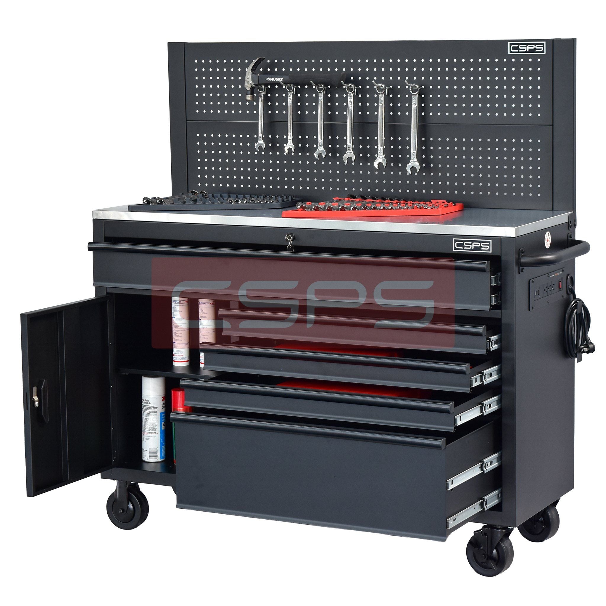  Tủ dụng cụ CSPS 132cm - 05 hộc kéo màu đen/trắng 