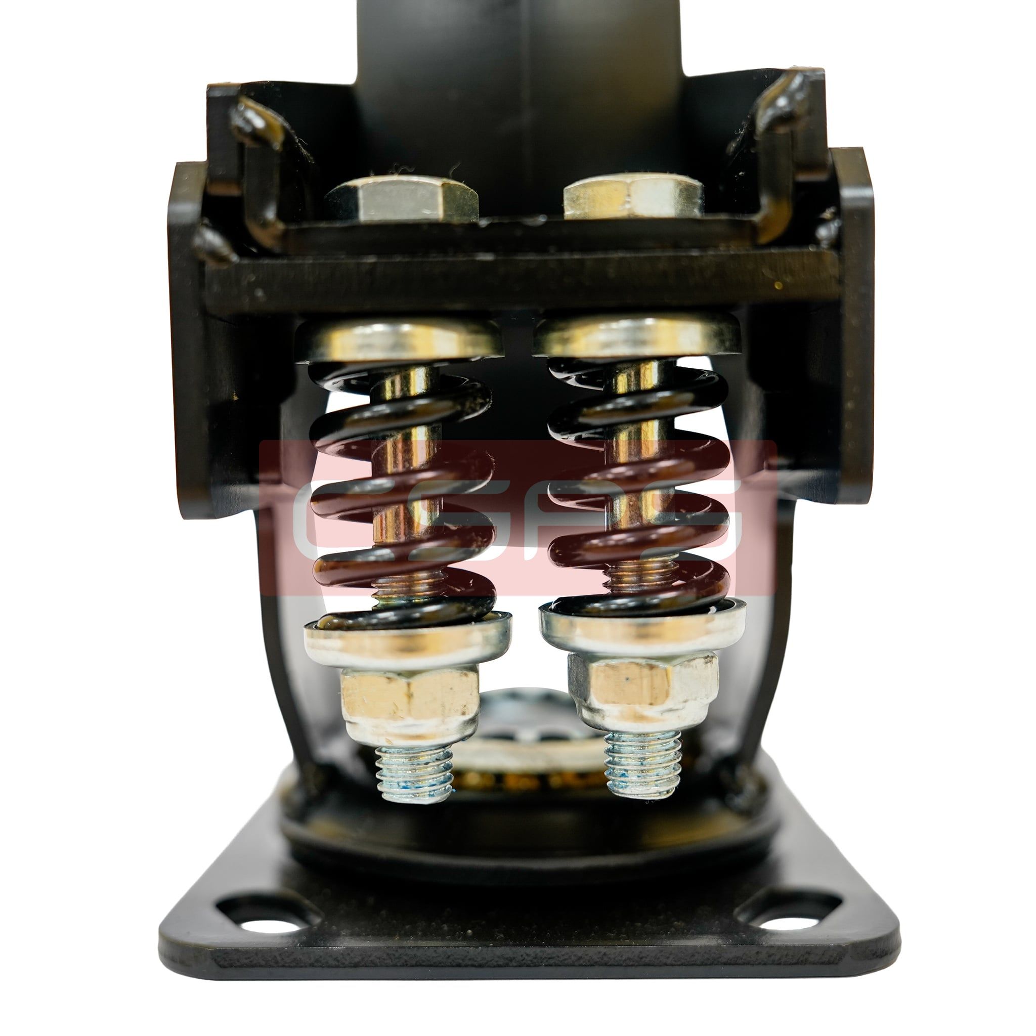  Bánh xe CSPS 350kg, lò xo giảm xóc, đế xoay không khóa màu đen 