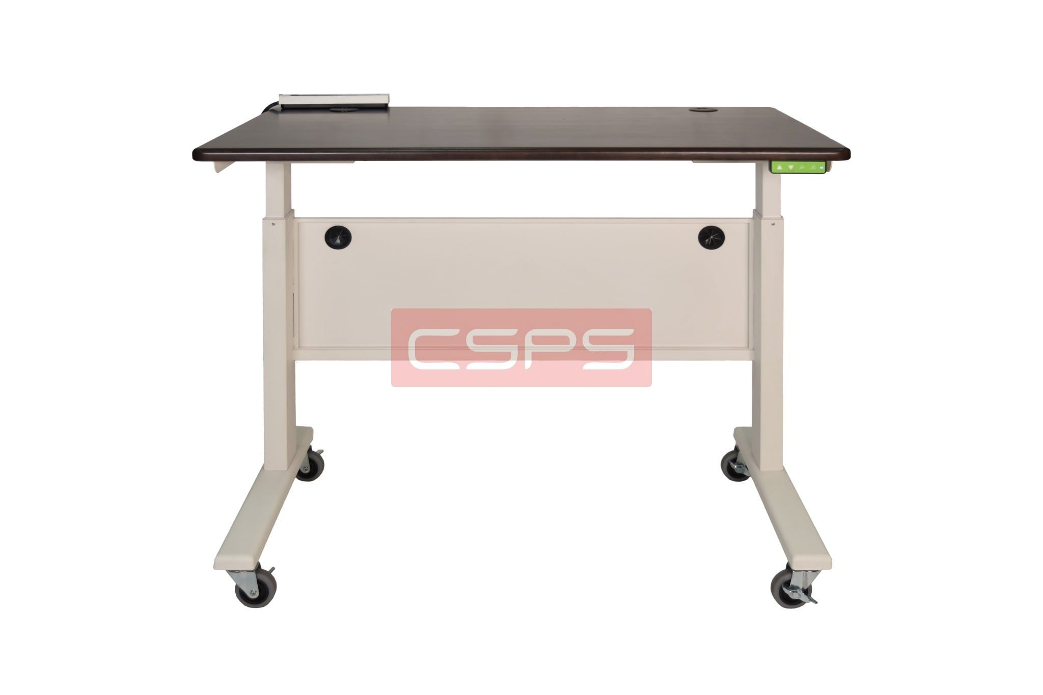 Bàn điều chỉnh chiều cao bằng điện CSPS 117cm màu trắng: Chân trắng nhìn chính diện