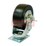 Bánh xe CSPS 227kg đế xoay khóa mạ kẽm: Mặt dưới khung mạ kẽm nhìn nghiêng