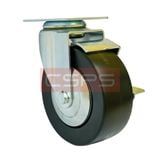 Bánh xe CSPS 227kg đế xoay khóa mạ kẽm: Bánh xe nhìn nghiêng từ phía sau bàn đạp