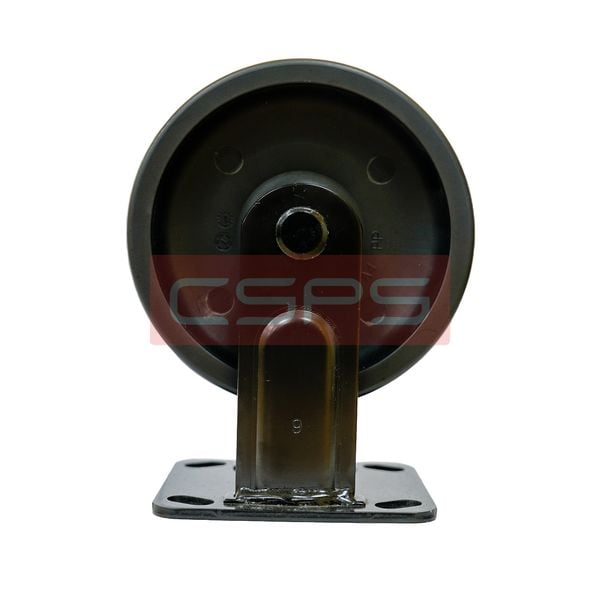 Bánh xe CSPS 300kg đế cố định màu đen: Nhìn nghiêng đế cố định
