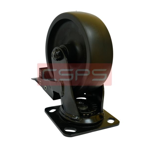 Bánh xe CSPS 300 kg D320083-BX màu đen, đế xoay có khóa, góc nghiêng phải của bánh xe