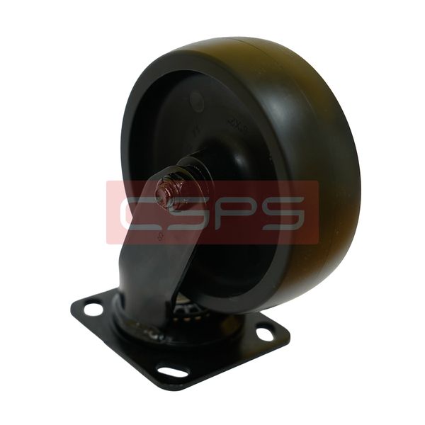 Bánh xe CSPS 300 kg D320082-BX màu đen, đế xoay không khóa, ảnh đại diện, nhìn rõ đế xoay không khóa