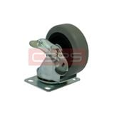 Bánh xe CSPS 51kg đế xoay khóa mạ kẽm: Bàn đạp khóa nhìn nghiêng từ phía dưới