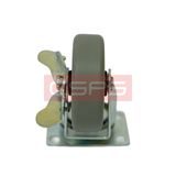 Bánh xe CSPS 51kg đế xoay khóa mạ kẽm: Bánh xe nhìn thẳng với bàn đạp khóa bên trái