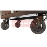 Bộ 04 bánh xe xoay CSPS: Hai bánh xe nhìn nghiêng dưới khung tủ