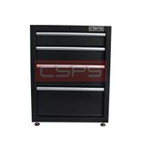 Tủ dụng cụ CSPS 61cm - 04 hộc kéo: Tủ đen tay cầm trắng chân đế chính diện