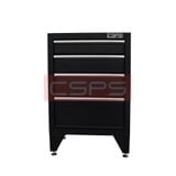 Tủ dụng cụ CSPS 61cm - 04 hộc kéo: Tủ đen tay cầm trắng chân tăng chỉnh chính diện