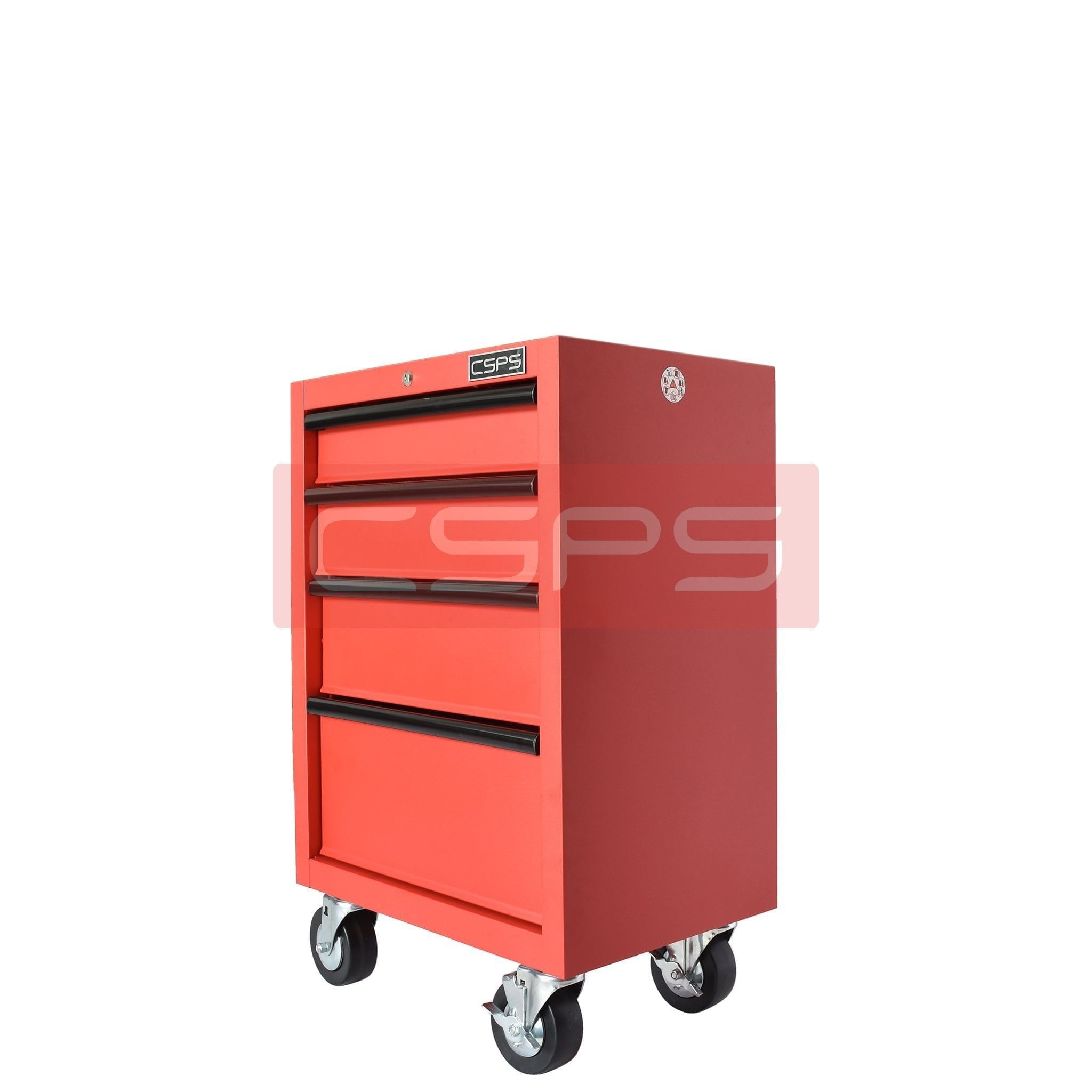 Tủ dụng cụ CSPS 61cm - 04 hộc kéo: Tủ đỏ có bánh xe nhìn nghiêng