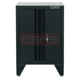 Tủ dụng cụ CSPS 61 cm không ngăn kéo màu đen, gắn chân cố định, mặt trước, thiết kế cửa tủ