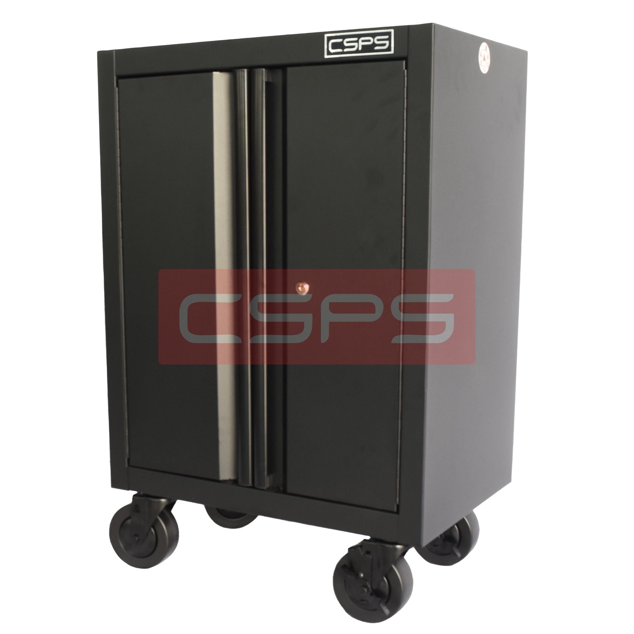 Tủ dụng cụ CSPS 61 cm không ngăn kéo màu đen, gắn bánh xe, góc trước bên phải