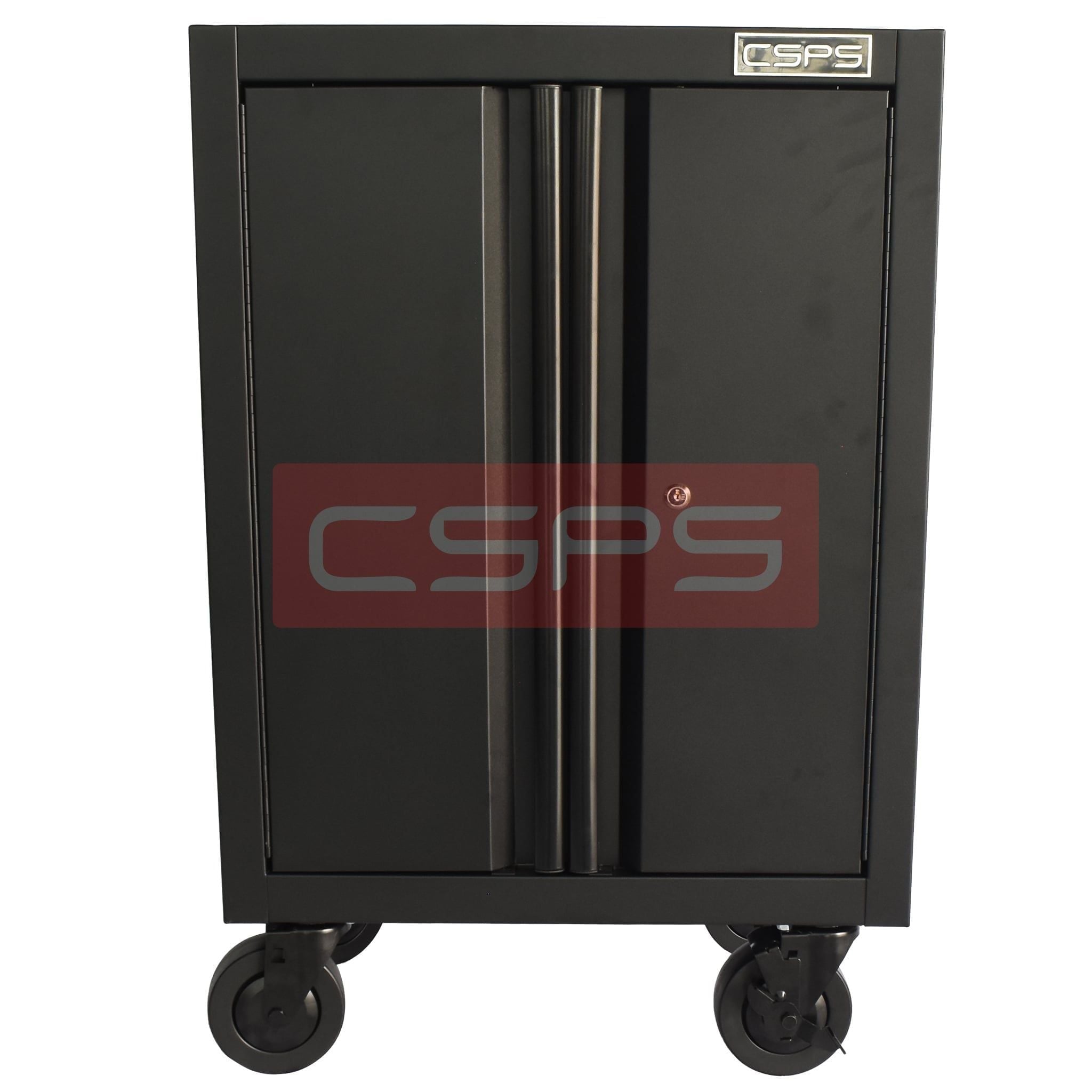 Tủ dụng cụ CSPS 61 cm không ngăn kéo màu đen, gắn bánh xe, mặt trước