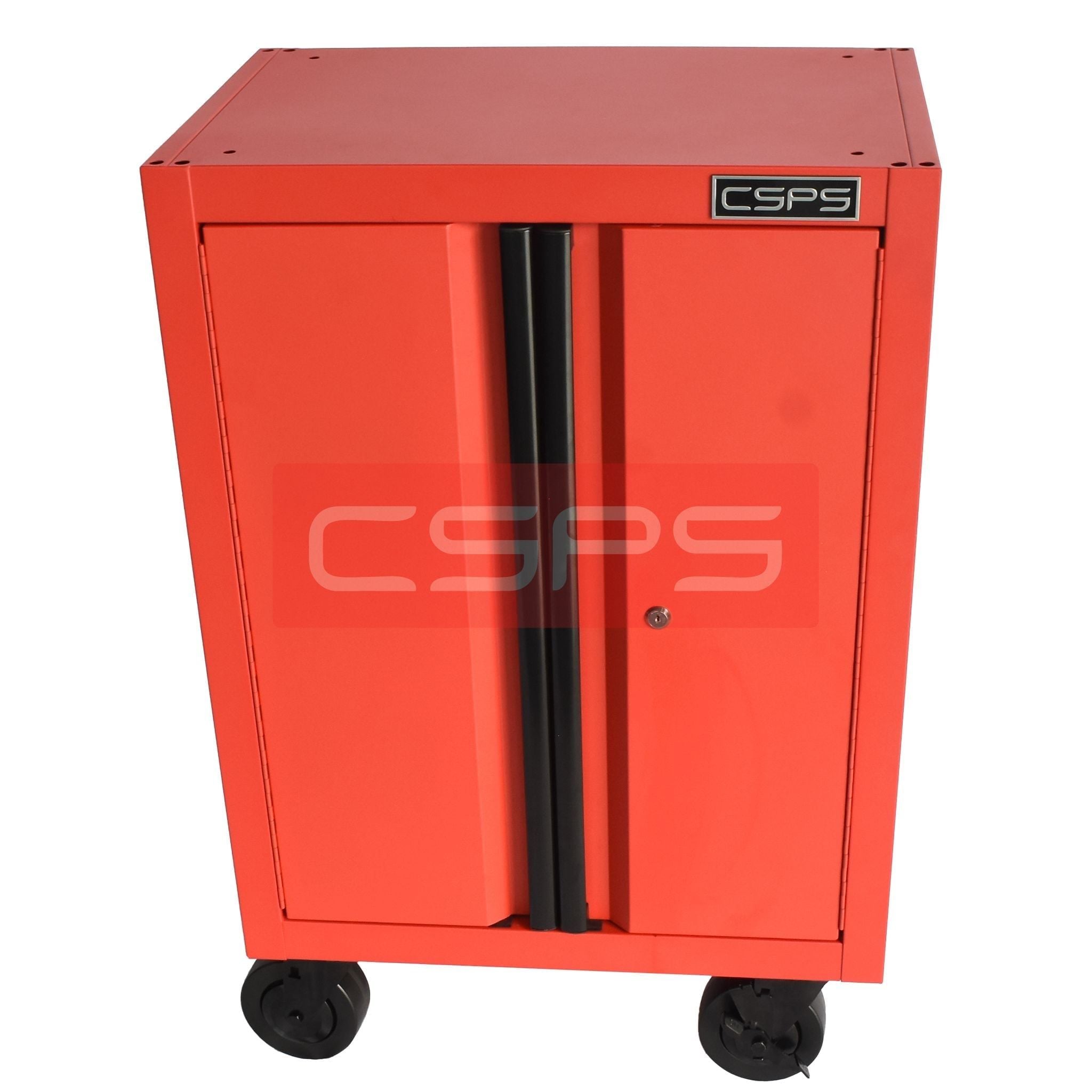 Tủ dụng cụ CSPS 61 cm không ngăn kéo màu đỏ, gắn bánh xe, góc nhìn từ trên bên trái