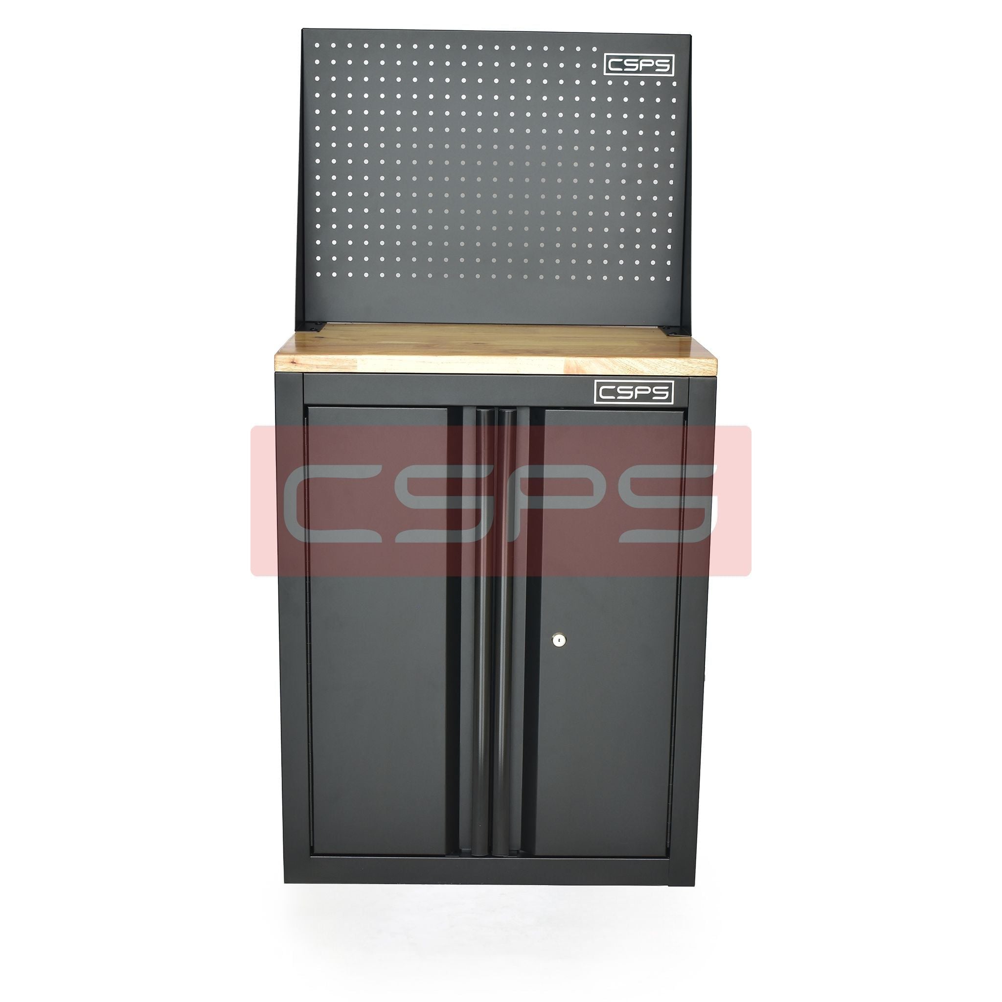 Tủ dụng cụ CSPS 61 cm không ngăn kéo màu đen, có mặt ván và vách lưới, mặt trước
