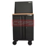 Tủ dụng cụ CSPS 61 cm không ngăn kéo màu đen, có mặt ván, vách lưới và bánh xe, mặt trước
