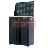 Tủ dụng cụ CSPS 61 cm không ngăn kéo màu đen, có mặt ván, vách lưới và chân tăng chỉnh, góc trước bên phải
