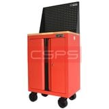 Tủ dụng cụ CSPS 61 cm không ngăn kéo màu đỏ, có mặt ván, vách lưới và bánh xe, góc trước bên phải